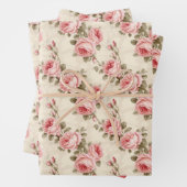 Overvloedige shabby chique bloemenboeket roze roze inpakpapier vel (In situ)