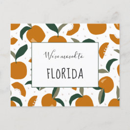 Overvloedige Sinaasappels We verhuisden naar Flori Aankondigingskaart