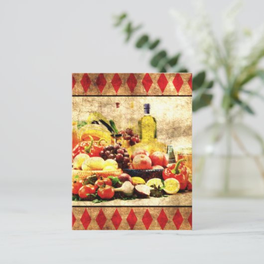 Overvloedige tabel briefkaart (Staand voorkant)