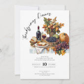 Overvloedige tafel Rustieke Thanksgiving Diner Pom Kaart (Voorkant)