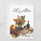 Overvloedige tafel Rustieke Thanksgiving Diner Pom Kaart (Achterkant)