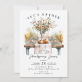 Overvloedige tafel Thanksgiving diner Kaart (Voorkant)