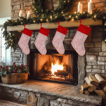 Overvloedige takken Rode en witte Jeneverbes Kerst Kerstsok<br><div class="desc">Hand getrokken patroon van jeneverbestakken in rood en wit</div>