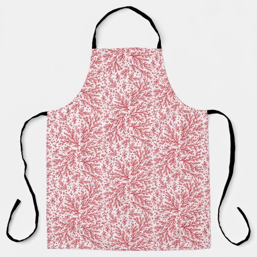 Overvloedige takken Rode en witte Jeneverbes Kerst Schort (Voorkant)