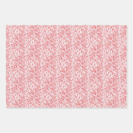 Overvloedige takken Rood en Wit Foto Kerstmis Inpakpapier Vel