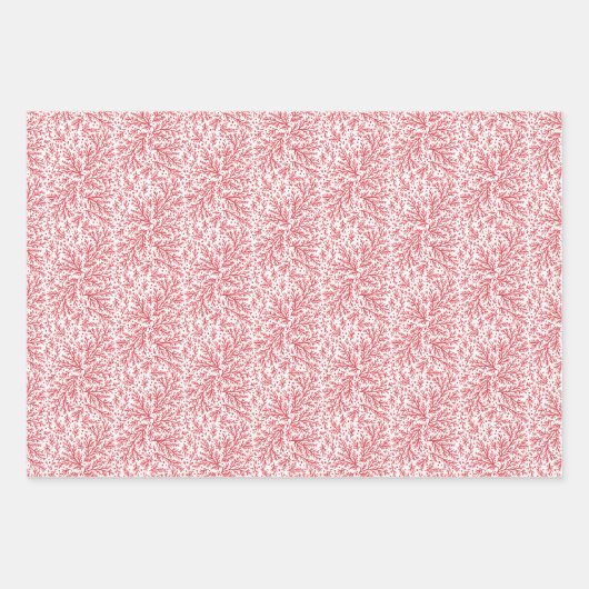 Overvloedige takken Rood en Wit Foto Kerstmis Inpakpapier Vel (Voorkant)