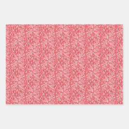 Overvloedige takken Rood en Wit Foto Kerstmis Inpakpapier Vel