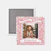 Overvloedige takken Rood en Wit Foto Kerstmis Magneet (Voorkant / Achterkant)