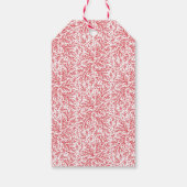 Overvloedige takken Rood en wit kerstlint Cadeaulabel (Achterkant)