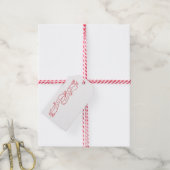 Overvloedige takken Rood en wit kerstlint Cadeaulabel (Met Touw)