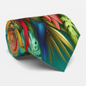 Overvloedige tropische papegaaien onder groen gebl stropdas (Opgerold)