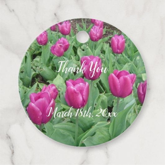 Overvloedige Tulpen Dank Je Bedankjes Labels (Voorkant)