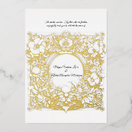 Overvloedige weelderige Acanthus, in goud, bruilof Folie Uitnodiging