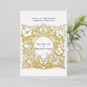 Overvloedige weelderige Acanthus, in goud, bruilof Folie Uitnodiging (Staand Voorkant)