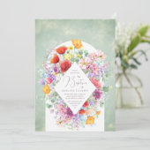 Overvloedige Wildflowers Zachte Waterverf Doop Kaart (Staand voorkant)