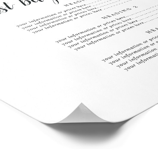 Overvloedige Zakelijke Dienstverlening of Prijsaan Poster (Hoek)