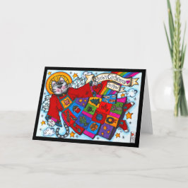 Overvloedige zegeningen Meowy kerstengewas Kaart