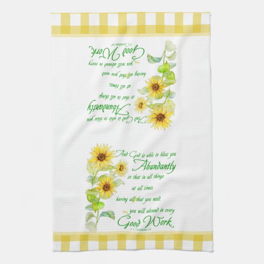 Overvloedige zegeningen theedoek (Verticaal)