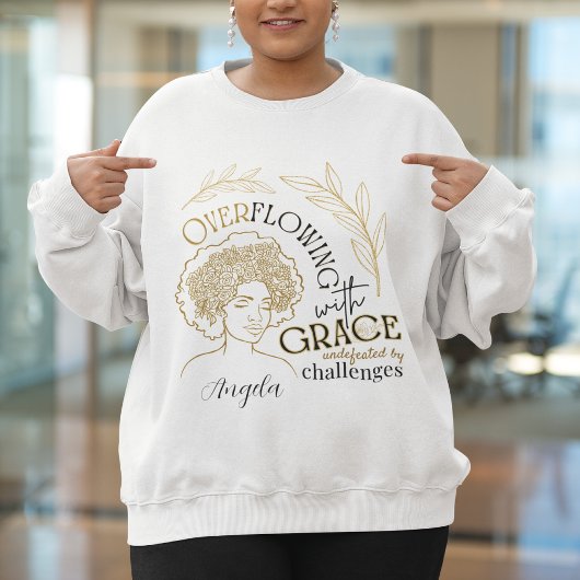 Overvloeien met Grace Gold Leaf Bloemen Haar Trui