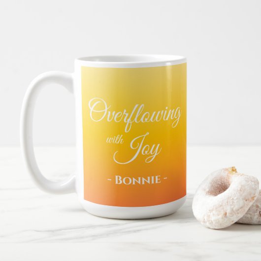 Overvloeien van vreugde Gepersonaliseerd Christeli Koffiemok (Met donut)