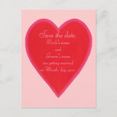 Overvloeiend rood hart, bruiloft Opslaan datums Br Aankondigingskaart (Voorkant)
