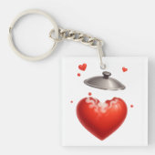 Overvloeiende Heart Pot: Steamy Love met Bubbling Sleutelhanger (voorkant)