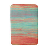 Overvloeilijnen Turquoise Bright Coral Red Stripe Badmat (Voorkant Verticaal)