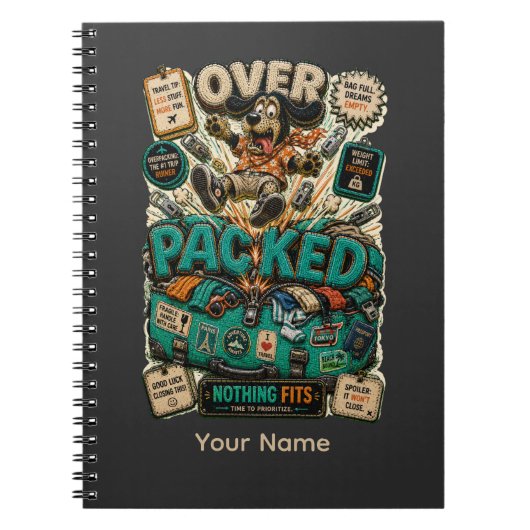 Overvol Gepersonaliseerd Grappig Student Notitieboek (Voorkant)