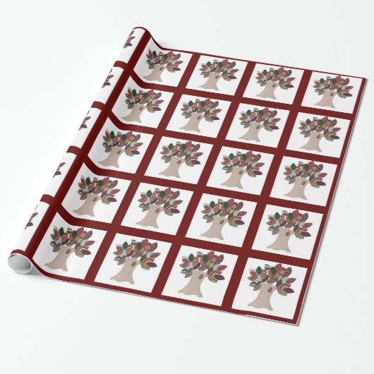 Overvulpapier met geïntegreerde structuur cadeaupapier (Uitgerold)