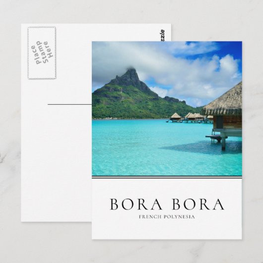 Overwater bungalow, Bora Bora, Frans-Polynesië Briefkaart (Voorkant / Achterkant)