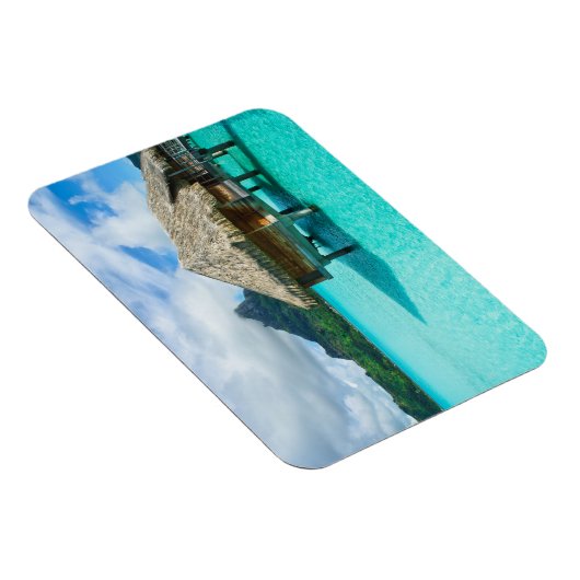 Overwater bungalow, Bora Bora rechthoekige magneet (Rechterzijde)