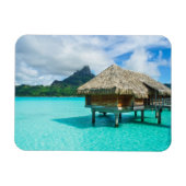 Overwater bungalow, Bora Bora rechthoekige magneet (Horizontaal)
