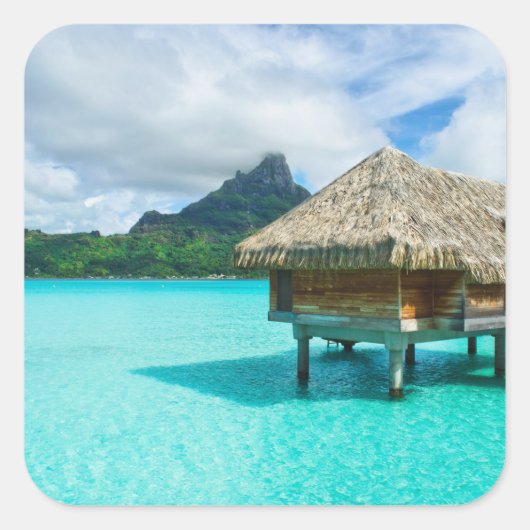 Overwater bungalow, Bora Bora sticker (Voorkant)