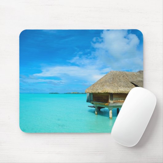Overwater bungalow op Bora Bora mousepad Muismat (Met muis)
