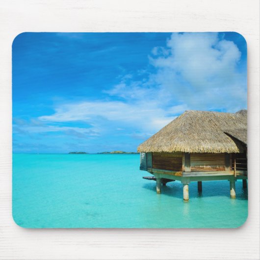 Overwater bungalow op Bora Bora mousepad Muismat (Voorkant)