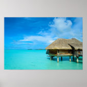 Overwater bungalow op Bora Bora Poster (Voorkant)
