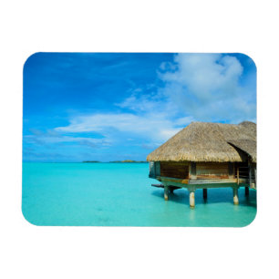 Overwater bungalow op Bora Bora rechthoekige magne Magneet