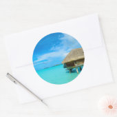 Overwater bungalow op Bora Bora Ronde Sticker (Envelop)