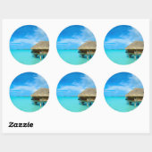 Overwater bungalow op Bora Bora Ronde Sticker (Vel)