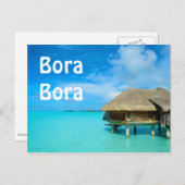 Overwater bungalow op Bora Bora text briefkaart (Voorkant / Achterkant)