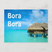 Overwater bungalow op Bora Bora text briefkaart (Voorkant)