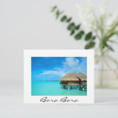 Overwater bungalow op Bora Bora wit Briefkaart (Staand voorkant)