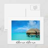 Overwater bungalow op Bora Bora wit Briefkaart (Voorkant / Achterkant)