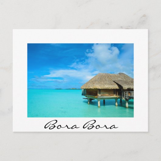 Overwater bungalow op Bora Bora wit Briefkaart (Voorkant)