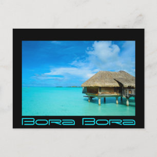 Overwater bungalow op het briefkaart Bora Bora