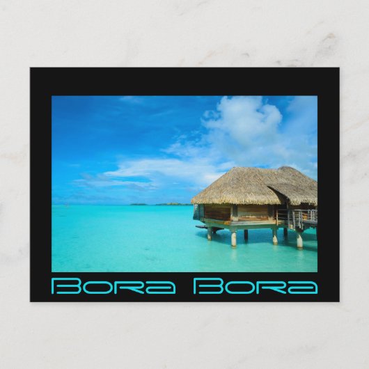 Overwater bungalow op het briefkaart Bora Bora (Voorkant)