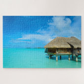 Overwater bungalow op het eiland Bora Bora Legpuzzel (Horizontaal)