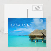 Overwater bungalow resort on Bora Bora Briefkaart (Voorkant / Achterkant)