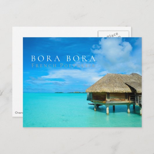 Overwater bungalow resort on Bora Bora Briefkaart (Voorkant / Achterkant)