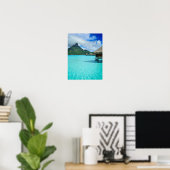 Overwater bungalows op Bora Bora verticale poster (Thuiskantoor)